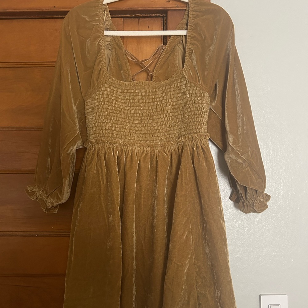 Brown Smocked Dress - Picture 2 of 3